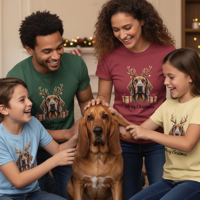 Camiseta Bloodhound Reindeer (Criador carregado)