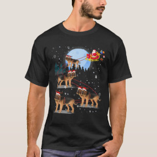 Camiseta Bloodhound Reindeer Sleigh Papais noeis Natal