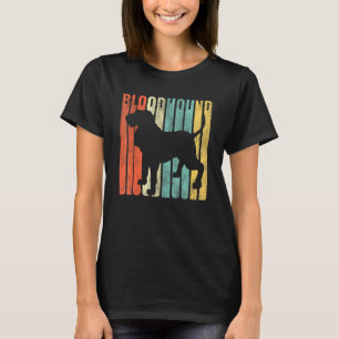 Camiseta Bloodhound Retro 1970 Cachorro Silhouette Cracking