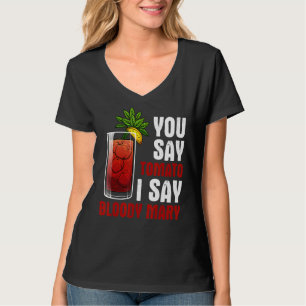 Camiseta Bloody Mary Design Homens Mulheres Misturam Bebend