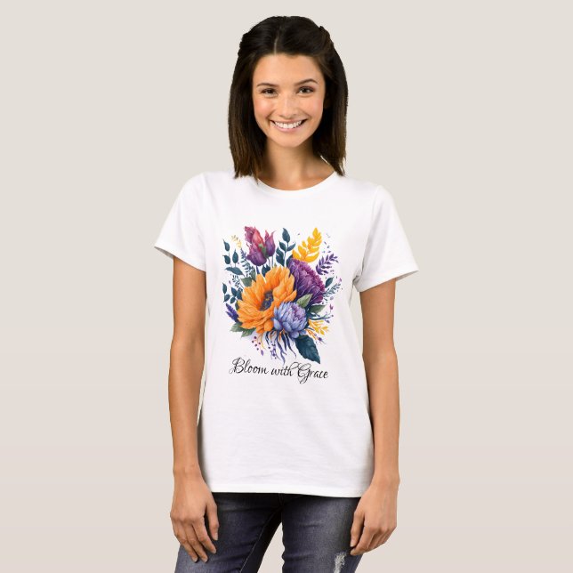 Camiseta Bloom com Grace - Buquê Flor (Frente Completa)
