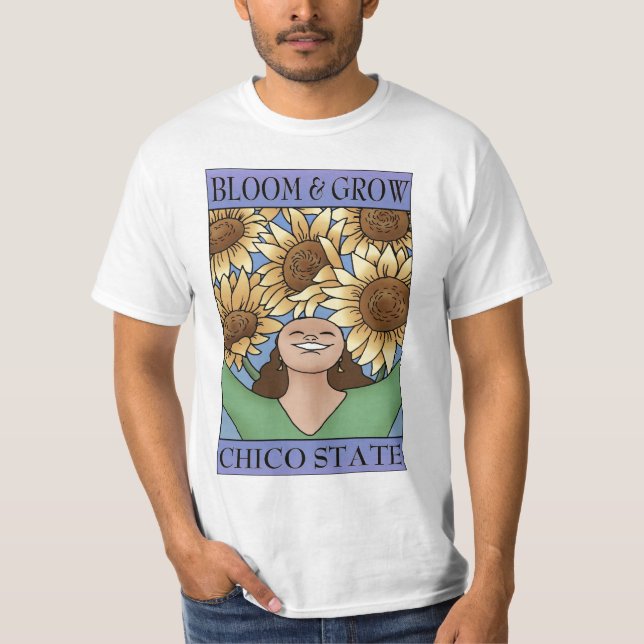 Camiseta Bloom & Grow Chico State (azul roxo) (Frente)