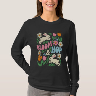 Camiseta Bloom & Hop Cute Easter Bunny Rabbit Floral Spring