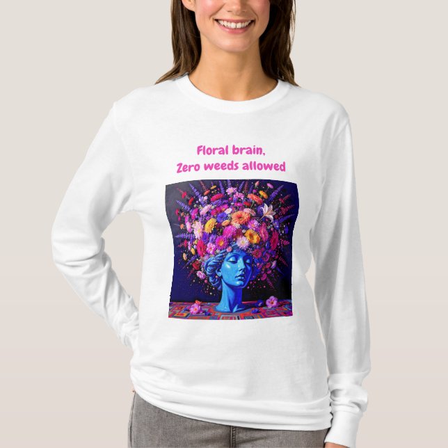 Camiseta "Bloom of Eternity" - Um Retrato Surreal Colorido (Frente)