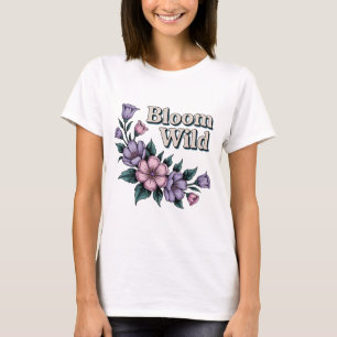 Camiseta Bloom Wild Retro Floral T Shirt Manuscrito Vi