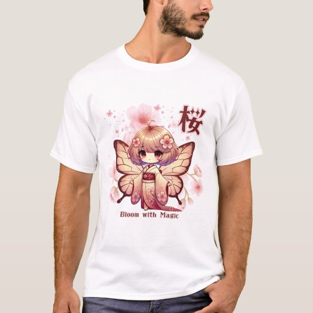 Camiseta Bloom with Magic - Kawaii Sakura Fairy (Frente)