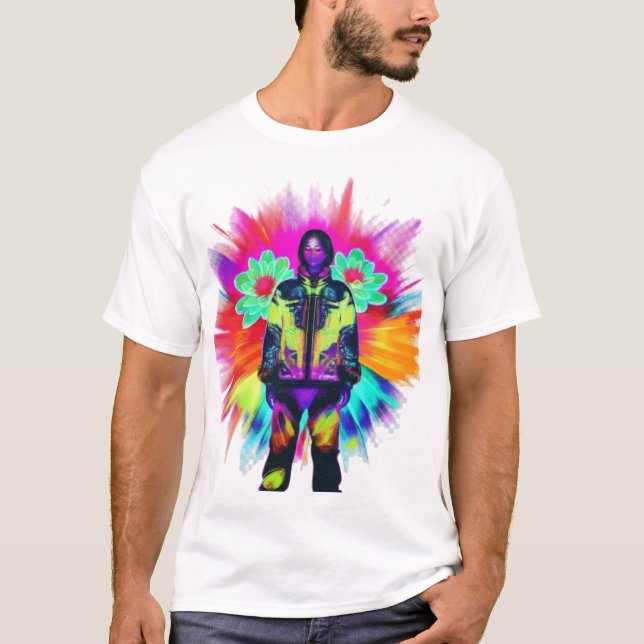 Camiseta Bloom Y2K: Tecido Atende à Natureza Luminescente (Frente)