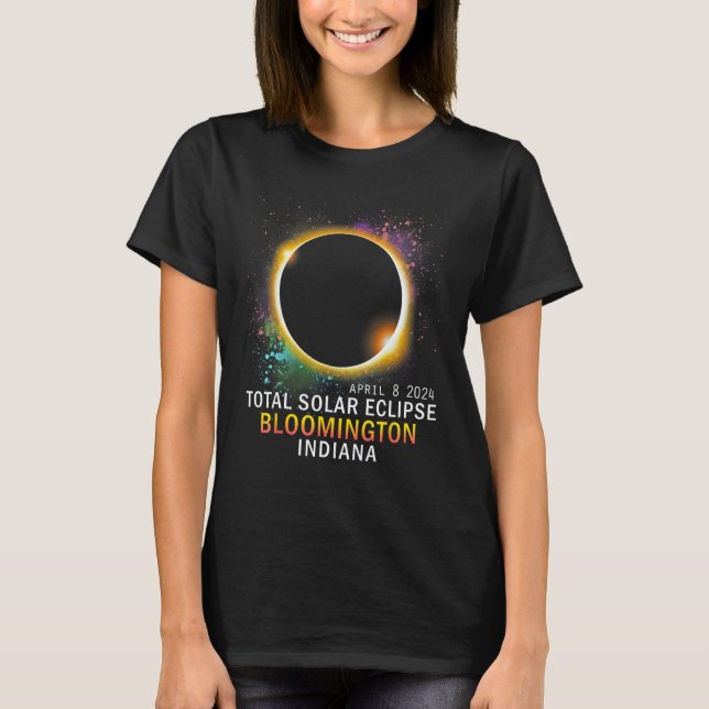 Camiseta Bloomington Indiana Total Solar Eclipse 8 20 abril (Frente)