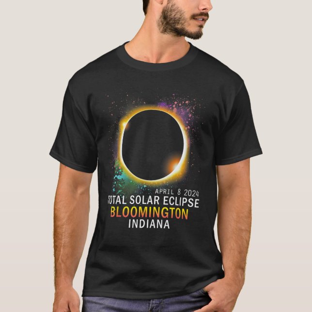 Camiseta Bloomington Indiana Total Solar Eclipse April 8 20 (Frente)