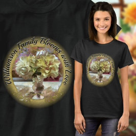 Camiseta Blooms da família com flores de mola apaixonadas P