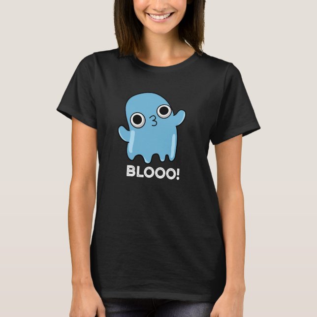 Camiseta Blooo Funny Blue Ghost Pun Dark BG (Frente)