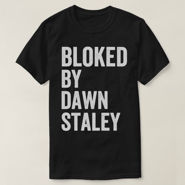 Camiseta Bloqueado por Estilo de Texto Staley Branco (Frente do Design)