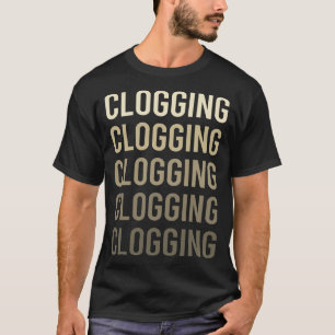 Camiseta Bloqueador de Clogs de Texto Castanho