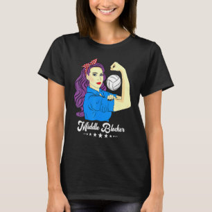 Camiseta Bloqueador Médio Forte Mulher Vintage Chá de Volei