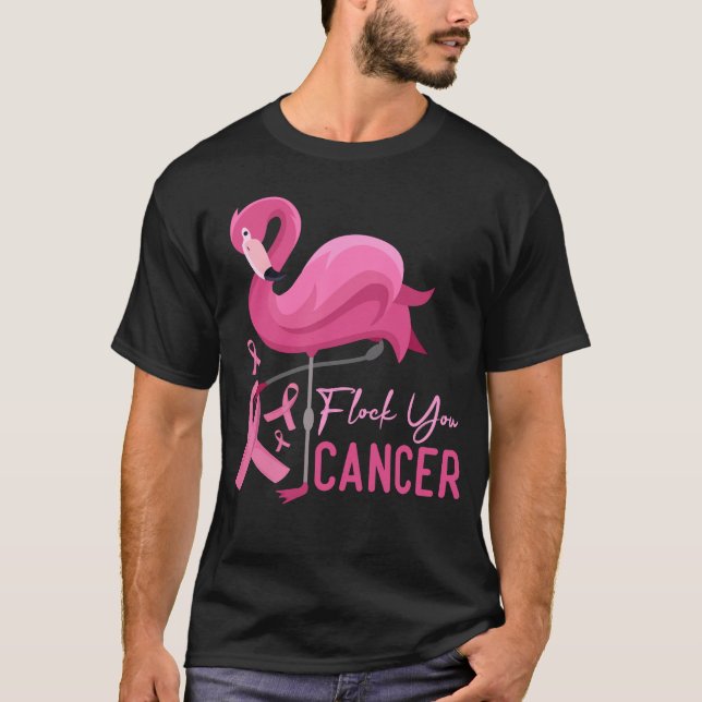 Camiseta Bloquear seu Cancer | Legal Flamingo Brevemente Ca (Frente)