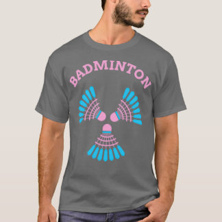 Camiseta Bloqueio Badminton bonito a rosa um pouco azul