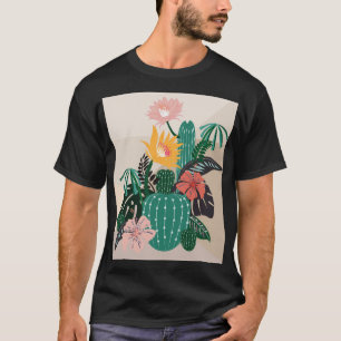 Camiseta Bloqueio Botânico: Cactus Vintage Art.