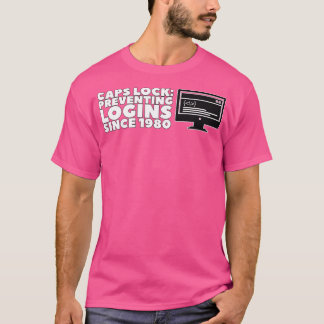 Camiseta Bloqueio de bonés Impedindo Logins Desde 1980 1