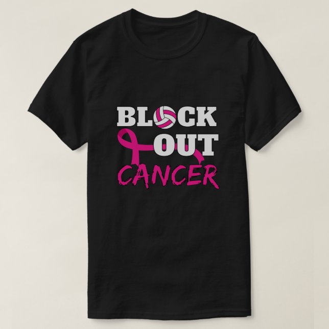 Camiseta Bloqueio de Consciência do Cancer de Voleibol (Frente do Design)