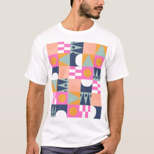 Camiseta Bloqueio de cor africano, padrão geométrico.