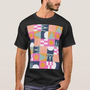 Camiseta Bloqueio de cor africano, padrão geométrico.
