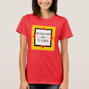 Camiseta Bloqueio de Cor do Professor Geográfico