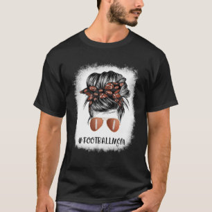 Camiseta Bloqueio de Futebol Mães Life Messy Bun Futebol P