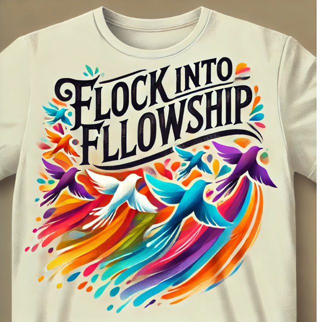 Camiseta "Bloqueio em Camisa-T Multicolorida Fellowship (Criador carregado)