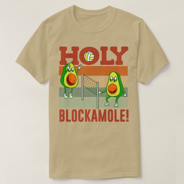 Camiseta Bloqueio Sagrado Blockamole Funny Voleibol Bloco A (Frente do Design)