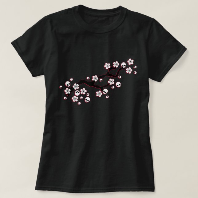 Camiseta Blossomas de Cereja Gótica (Frente do Design)