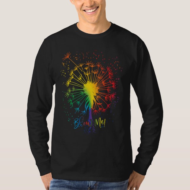 Camiseta Blow Me Dandelion Just Tattoo Arrow Breathe Rainbo (Frente)