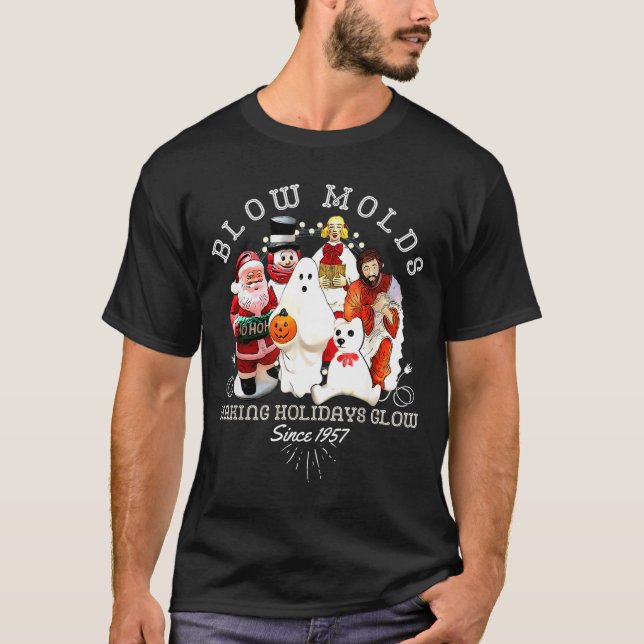 Camiseta Blow Molds Make Holidays Glow Since 1957 Christmas (Frente)