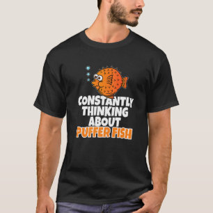 Camiseta Blowfish Pensando Constantemente Sobre O Peixe-Puf