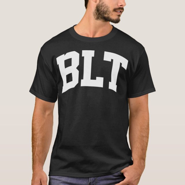 Camiseta BLT Vintage Retro Sports College Gych Arch Funny k (Frente)