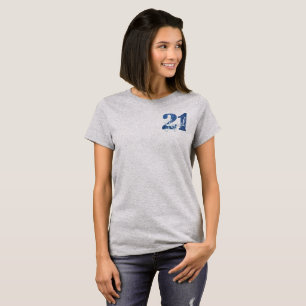 Camiseta Blue 21 e Legal Faux Glitter aniversário de 21