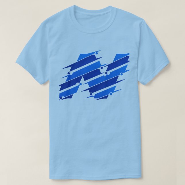 Camiseta Blue Abstract Logo T-Shirt | Modern Futuristic Geo (Frente do Design)