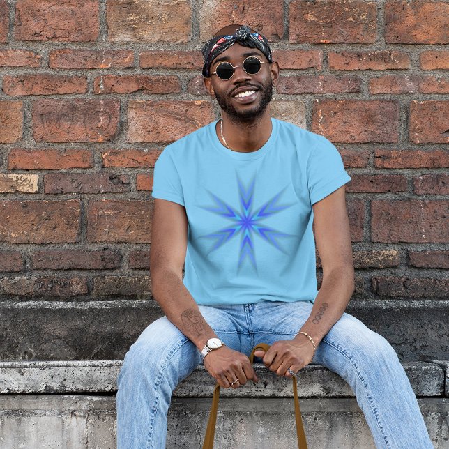Camiseta Blue Abstract Star Burst Art T Shirt (Criador carregado)