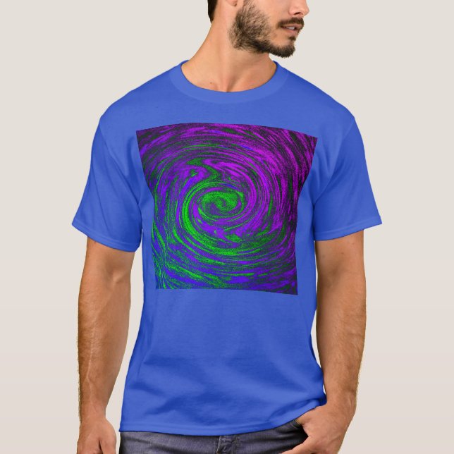 Camiseta Blue Abstrato Art Swirl Men (Frente)