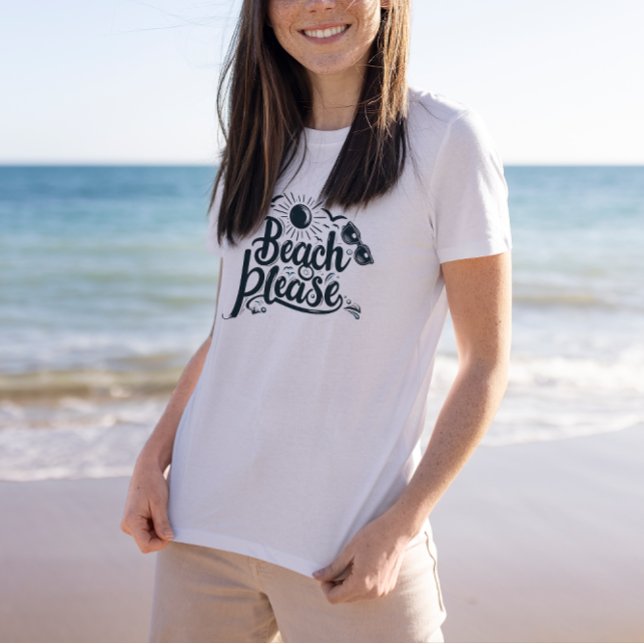 Camiseta Blue and Black Beach, por favor, T-Shirt (Criador carregado)