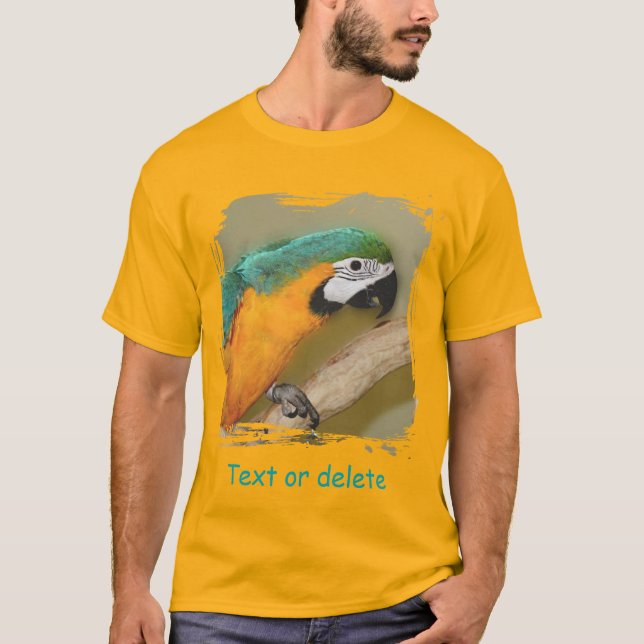 Camiseta Blue And Gold Macaw Parrot Personalized (Frente)