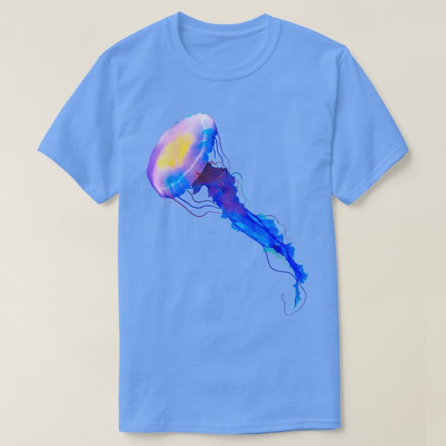 Camiseta Blue art jellyfish (Frente do Design)