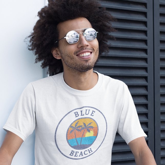 Camiseta Blue Beach, Puerto Rico Faded Classic Style (Criador carregado)