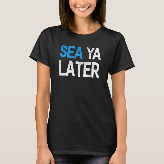 Camiseta Blue Beach Sea Ya Posterior Design (Frente)