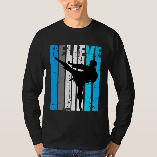 Camiseta Blue Believe Jiu Jitsu Motivational Girls Team Ret (Frente)