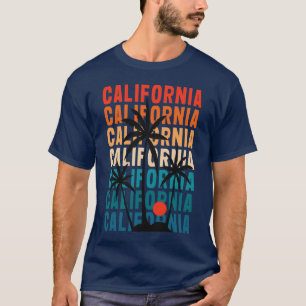 Camiseta Blue California Vintage Sunset Colors T Shirt