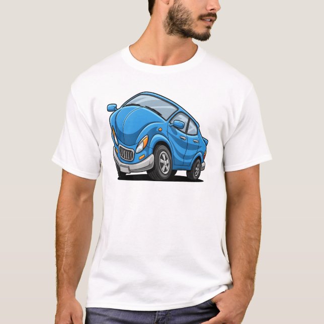 Camiseta Blue Cartoon Car (Frente)