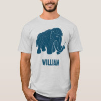 Blue Cartoon Wooly Mammoth Personalizado
