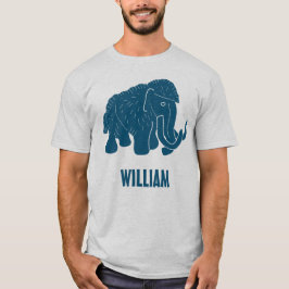 Camiseta Blue Cartoon Wooly Mammoth Personalizado