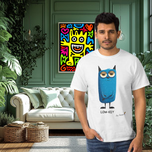 Camiseta Blue Cat   BAIXA TECLA - Por Design   Diversão em 