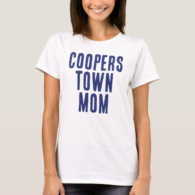 Camiseta Blue Cooperstown Mãe Baseball (Frente)